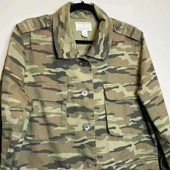 Caslon Camo Utility Jacket/Coat/Shirt Sz LG 4-Pocket Button Closure - Picture 4 of 11